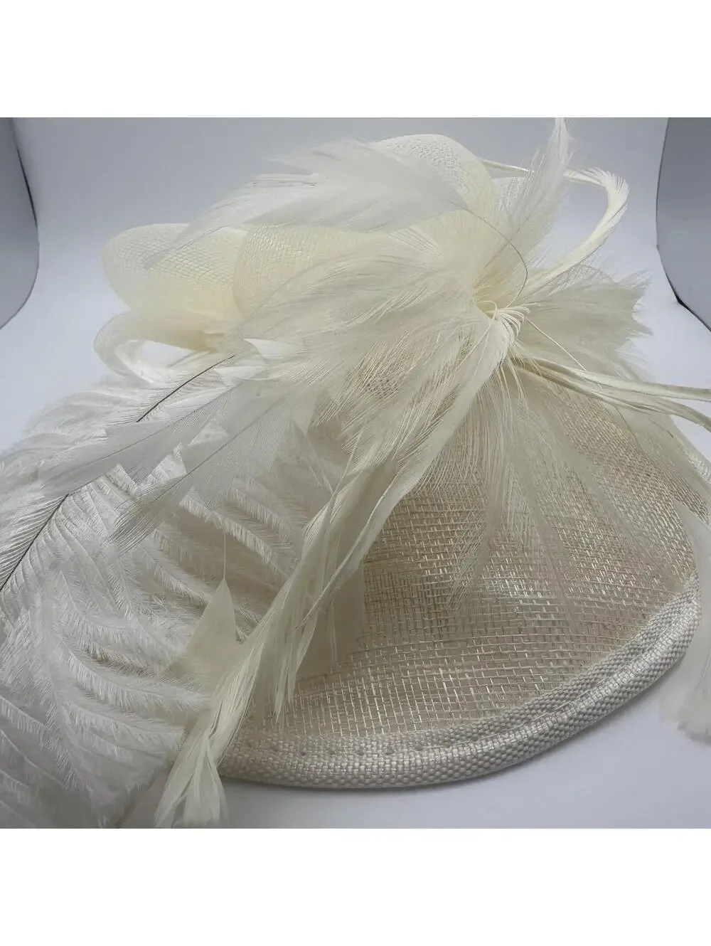 Elegant Ivory Feathered Fascinator